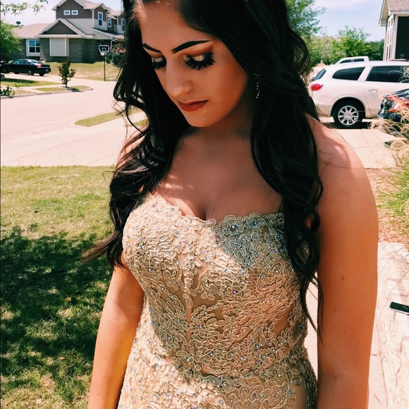 sherri hill gold dress - Picture 3 of 4